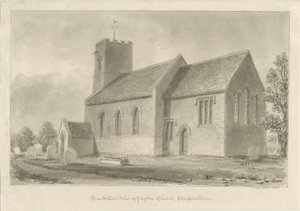 Gayton Kilisesi: sepya çizimi, 1841 by John Buckler