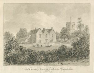 Harborne - Parsonage: sepya çizimi, 1833 by John Buckler