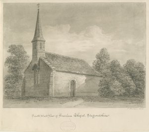 Haselour Şapeli: sepya çizimi, 1828 by John Buckler