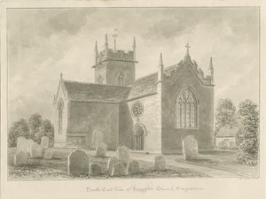 Haughton Kilisesi: sepya yıkama çizimi, 1842 by John Buckler