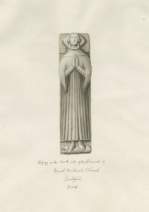 Lichfield - St. Michael Kilisesi Şansölyesindeki Effigy: sepya çizimi by John Buckler