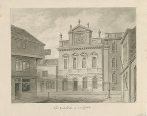Lichfield - Guildhall: sepya çizimi by John Buckler