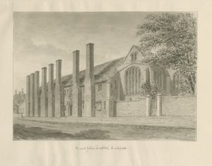 Lichfield - St. John Hastanesi ve Şapeli: sepya çizimi by John Buckler