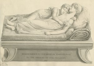 Lichfield Katedrali - 'Uyuyan Çocuklar': sepya çizimi, ve [19.yüzyıl] (çizim) by John Buckler