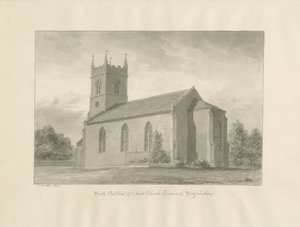 Needwood - 'Christ Church': sepya yıkama çizimi by John Buckler