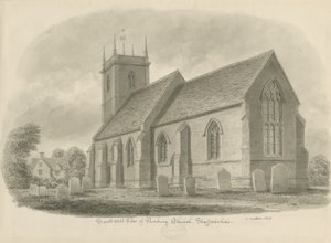 Norbury Kilisesi: sepya yıkama çizimi, 1843 by John Buckler
