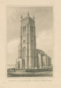Norfolk - Cromer - St. Peter ve St. Paul Kilisesi: sepya çizimi, 1847 by John Buckler