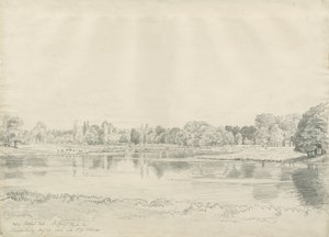 Pathshull House - Park ve Havuz: karakalem, 25 Ağu 1820 by John Buckler