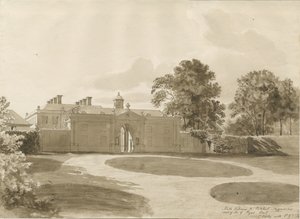 Patshull Evi: sepya yıkama çizimi, nd [1820] by John Buckler