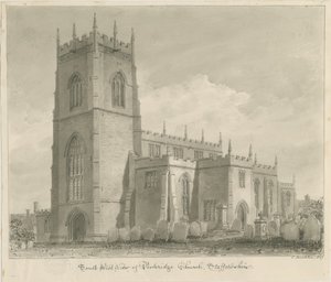 Penkridge Kilisesi: sepya çizimi, 1837 by John Buckler