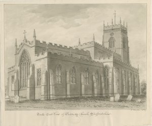 Penkridge Kilisesi: sepya çizimi, 1837 by John Buckler