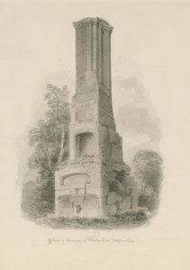 Pillaton Hall - Mutfak Bacası: sepya çizimi (vinyetli), nd [1841] (çizim) by John Buckler