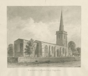Rolleston Kilisesi: sepya çizimi, 1848 by John Buckler