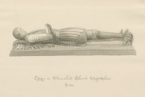 Shareshill Kilisesi- [Sir Humphrey Swynnerton] için anıtsal büst: sepya yıkama çizimi by John Buckler