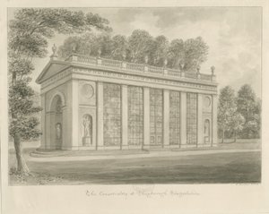 Shugborough Hall - Konservatuar: sepya çizimi by John Buckler