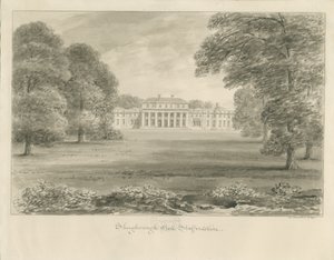 Shugborough Hall: sepya çizimi by John Buckler
