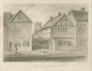 Stafford - Little Church Lane: sepya çizimi, 1841 by John Buckler