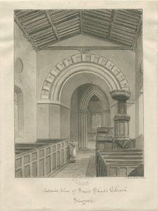 Stafford - Aziz Çad Kilisesi: sepya çizimi, 1844 by John Buckler