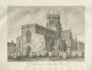 Stafford - St. Mary Kilisesi: sepya çizimi by John Buckler