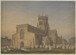 Stafford - St. Mary Kilisesi: suluboya çizimi, 1846 by John Buckler