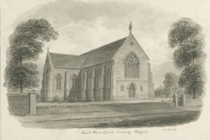 Stafford - St. Paul Kilisesi, Forebridge: sepya yıkama çizimi, 1844 by John Buckler