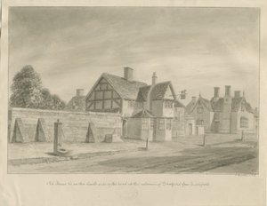 Stafford - [Beyaz Aslan Hanı]: sepya çizimi, 1842 by John Buckler