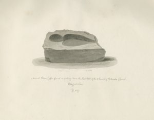 Standon Kilisesi: Antik Taş Tabut: sepya çizimi, 1847 by John Buckler