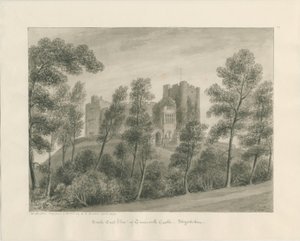 Tamworth Kalesi: sepya çizimi, Nisan 1849 (çizim) by John Buckler