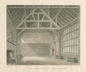 Tamworth Kalesi: sepya çizimi, Nisan 1849 (çizim) by John Buckler
