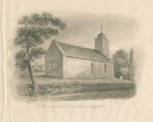 Tixall Kilisesi: sepya yıkama çizimi, nd [?1841] by John Buckler