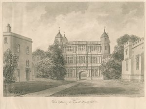 Tixall Hall ve Gatehouse: sepya çizimi, 1841 by John Buckler