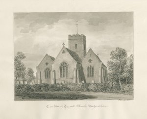 Trysull Kilisesi: sepya yıkama çizimi, 1846 by John Buckler