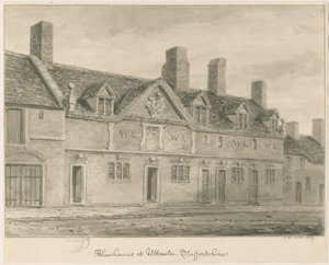 Uttoxeter Kasabası - İmarethaneler: sepya yıkama çizimi, 1839 by John Buckler
