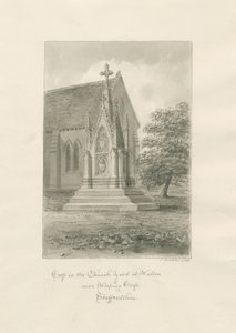 Walton-on-the-Hill Kilisesi - Church-yard Cross: sepya çizimi by John Buckler