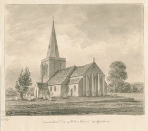 Weston-on-Trent Kilisesi: sepya çizimi, 1841