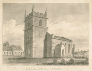 Wetton Kilisesi: sepya çizimi, 1839 by John Buckler