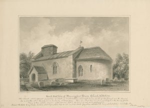 Wiltshire - Manningford Bruce Kilisesi: sepya çizimi, 1806 by John Buckler