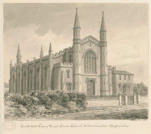 Wolverhampton - St. Paul Kilisesi: sepya çizimi