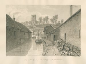 Worcestershire - Droitwich - Dodderhill Kilisesi Uzak Görünüm: sepya çizimi, 1833 by John Buckler