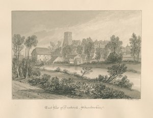 Worcestershire - Droitwich - Kasabanın Doğu Görünümü: sepya çizimi, 1833