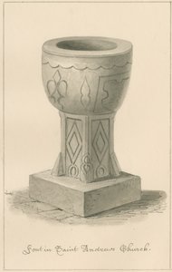 Worcestershire - Droitwich - Aziz Andrew Kilisesi Yazı Tipi, 1833 by John Buckler