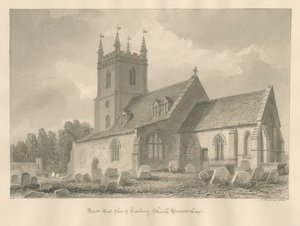 Worcestershire - Hanbury Kilisesi: sepya çizimi, 1833 by John Buckler