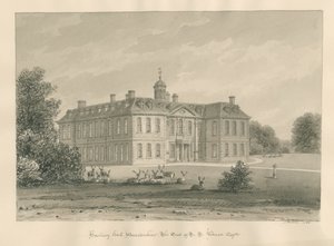 Worcestershire - Hanbury Hall: sepya çizimi, 1833 by John Buckler