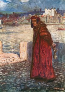 "Ruhuma Dalış Düşünceleri! İşte Clarence Geliyor". Richard III - Perde I, Sahne 1 (renkli taş baskı) by John Byam Liston Shaw