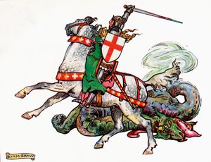 St. George ve Ejderha, Prenses Marie-Josés Çocuk Kitabından bir çizim, 1916