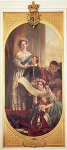 Kraliçe Victoria (1819-1901), Albert Edward, Galler Prensi, Victoria, Kraliyet Prensesi ve Kraliyet Ailesinin diğer üyeleri ile birlikte, 1864 by John Calcott Cope