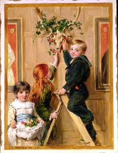 Holly ile dekorasyon, 1881 by John Callcott Horsley