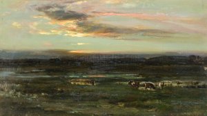 Sunset, Badendoch (gemide petrol) by John Campbell Mitchell