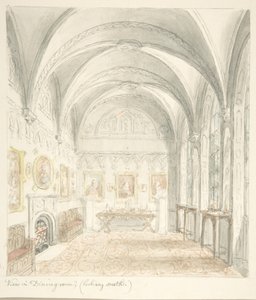 Lea Castle, Worcestershire, Yemek Odası Güneye Bakıyor, ca. 1816.