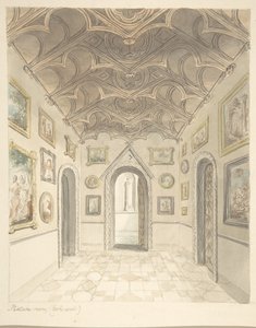 Lea Castle, Worcestershire, Resim Odası, Batıya Bakış, ca. 1816.